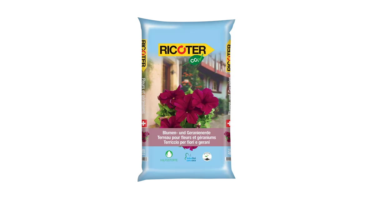 Blumen- und Geranienerde CO2 clean | RICOTER Erdaufbereitung AG