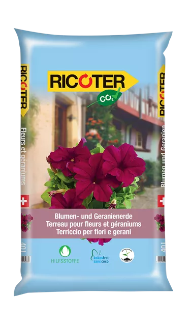 Blumen- und Geranienerde CO2 clean | RICOTER Erdaufbereitung AG